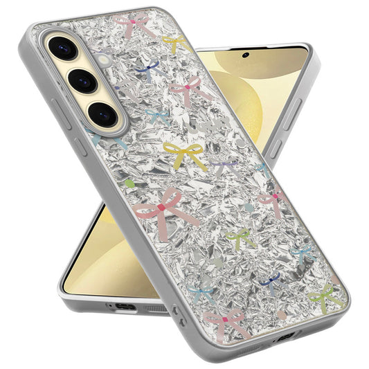 Shiny Foil Design Printed Back Case for Samsung S25 5G With Soft Edges with Glossy Semi-Hard Back