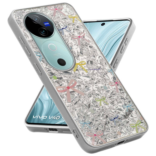 Shiny Foil Design Printed Back Case for Vivo V40 5G With Soft Edges with Glossy Semi-Hard Back