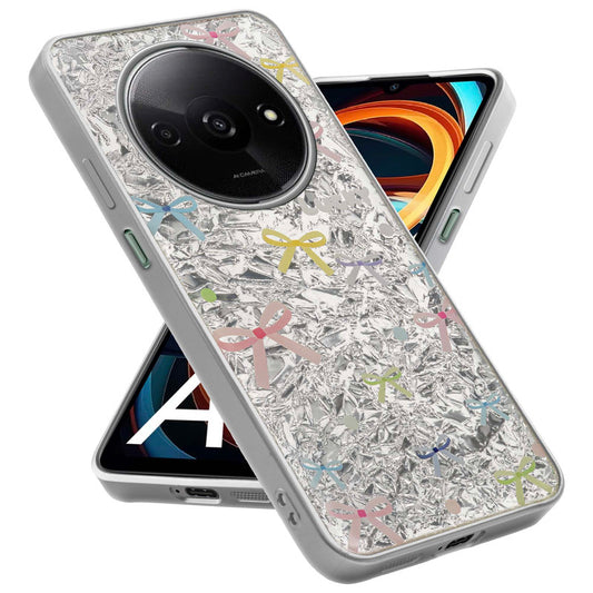 Shiny Foil Design Printed Back Case for Redmi A3 With Soft Edges with Glossy Semi-Hard Back