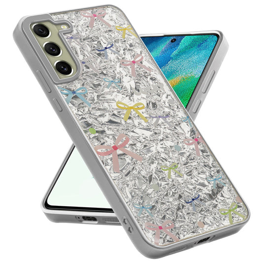 Shiny Foil Design Printed Back Case for Samsung S21 FE 5G With Soft Edges with Glossy Semi-Hard Back