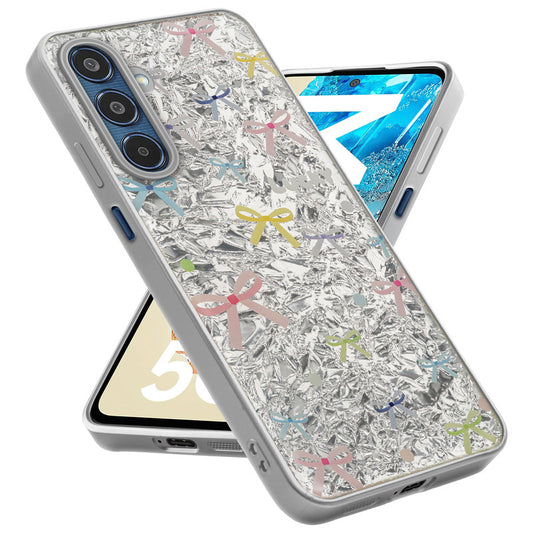 Shiny Foil Design Printed Back Case for Samsung M35 5G With Soft Edges with Glossy Semi-Hard Back