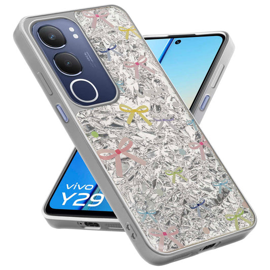 Shiny Foil Design Printed Back Case for Vivo Y29 5G With Soft Edges with Glossy Semi-Hard Back