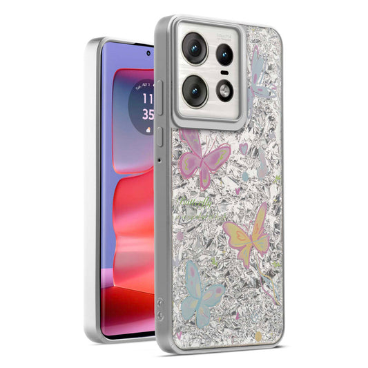 Shiny Foil Design Printed Back Case for Motorola Moto Edge 50 Pro 5G With Soft Edges with Glossy Semi-Hard Back