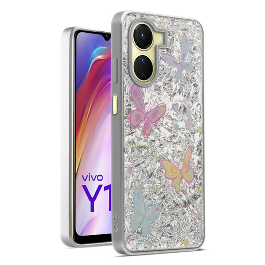 Shiny Foil Design Printed Back Case for Vivo Y16 With Soft Edges with Glossy Semi-Hard Back