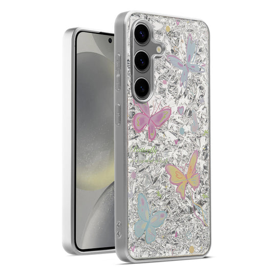 Shiny Foil Design Printed Back Case for Samsung S24 5G With Soft Edges with Glossy Semi-Hard Back