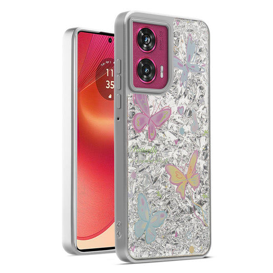 Shiny Foil Design Printed Back Case for Motorola Moto Edge 50 Fusion 5G With Soft Edges with Glossy Semi-Hard Back