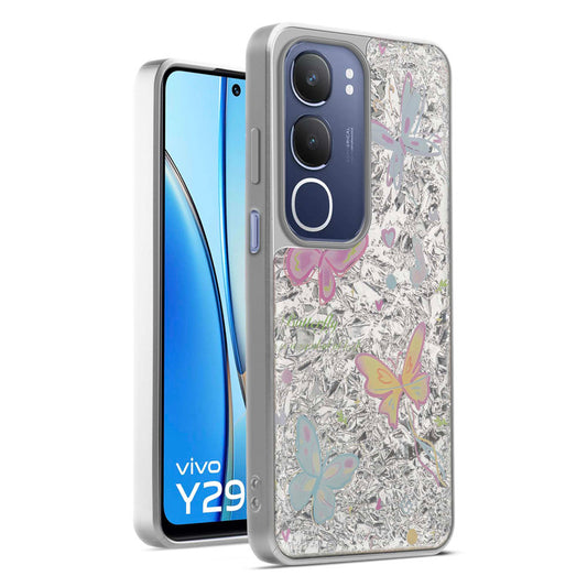 Shiny Foil Design Printed Back Case for Vivo Y29 5G With Soft Edges with Glossy Semi-Hard Back
