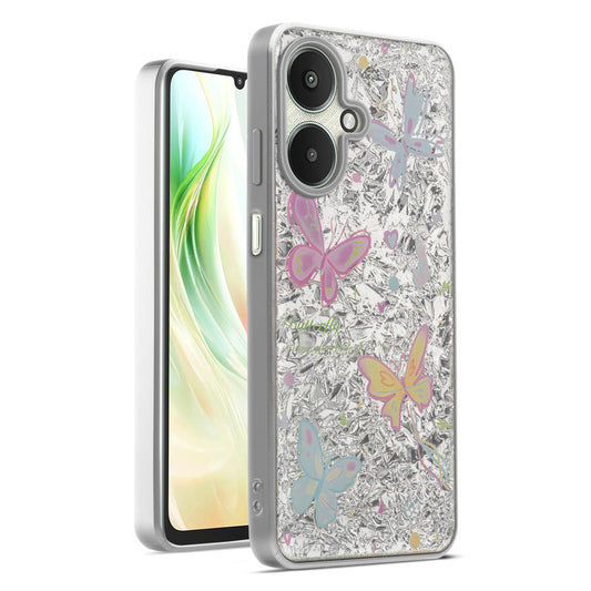 Shiny Foil Design Printed Back Case for Redmi 13C 5G With Soft Edges with Glossy Semi-Hard Back