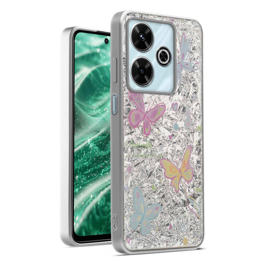 Shiny Foil Design Printed Back Case for Redmi 13 5G With Soft Edges with Glossy Semi-Hard Back