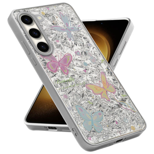 Shiny Foil Design Printed Back Case for Samsung S23 5G With Soft Edges with Glossy Semi-Hard Back