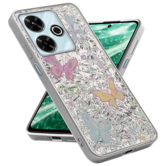 Shiny Foil Design Printed Back Case for Redmi 13 5G With Soft Edges with Glossy Semi-Hard Back