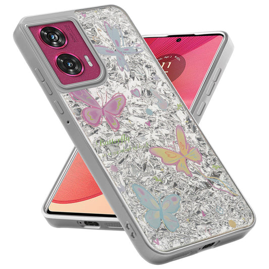Shiny Foil Design Printed Back Case for Motorola Moto Edge 50 Fusion 5G With Soft Edges with Glossy Semi-Hard Back