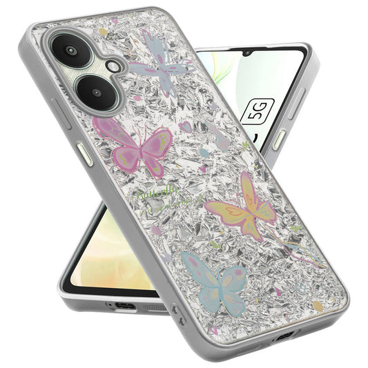 Shiny Foil Design Printed Back Case for Redmi 13C 5G With Soft Edges with Glossy Semi-Hard Back