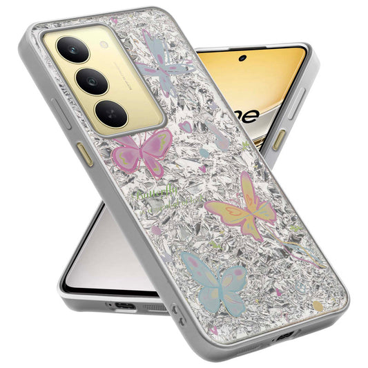 Shiny Foil Design Printed Back Case for Realme 14x 5G With Soft Edges with Glossy Semi-Hard Back