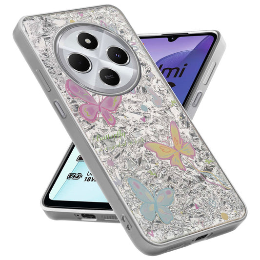 Shiny Foil Design Printed Back Case for Redmi 14C 5G With Soft Edges with Glossy Semi-Hard Back