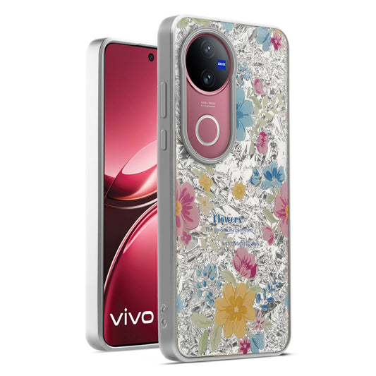 Shiny Foil Design Printed Back Case for Vivo V50 5G With Soft Edges with Glossy Semi-Hard Back
