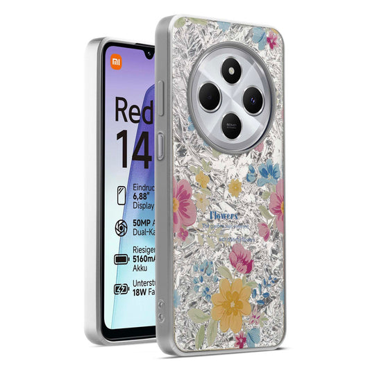 Shiny Foil Design Printed Back Case for Redmi 14C 5G With Soft Edges with Glossy Semi-Hard Back