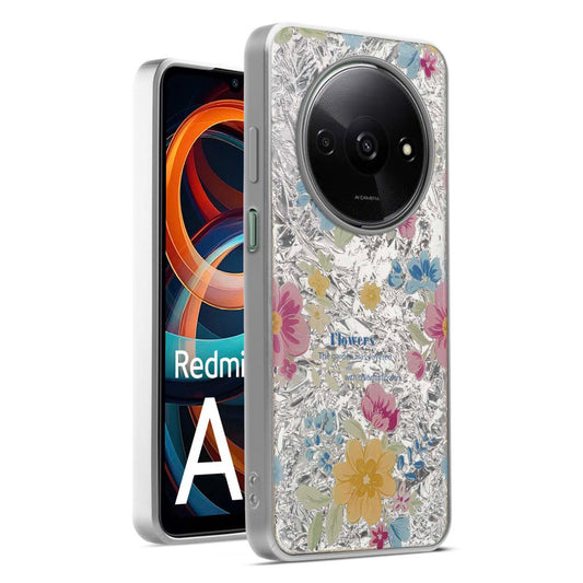 Shiny Foil Design Printed Back Case for Redmi A3 With Soft Edges with Glossy Semi-Hard Back