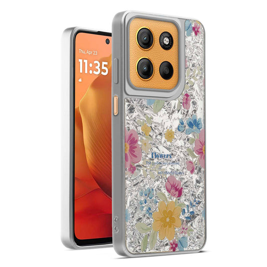 Shiny Foil Design Printed Back Case for Motorola Moto G15 With Soft Edges with Glossy Semi-Hard Back