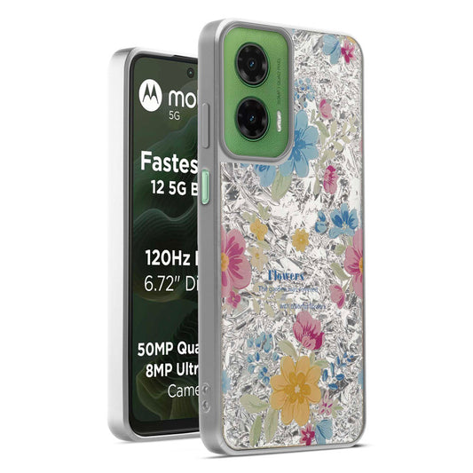 Shiny Foil Design Printed Back Case for Motorola G35 5G With Soft Edges with Glossy Semi-Hard Back