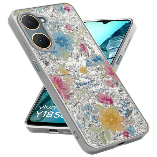 Shiny Foil Design Printed Back Case for Vivo Y18 With Soft Edges with Glossy Semi-Hard Back