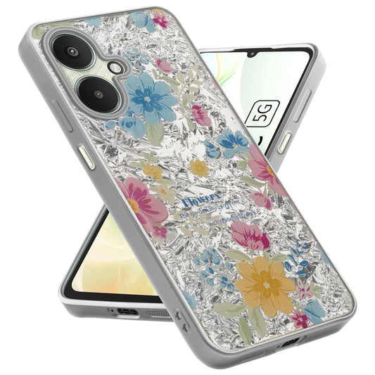 Shiny Foil Design Printed Back Case for Redmi 13C 5G With Soft Edges with Glossy Semi-Hard Back