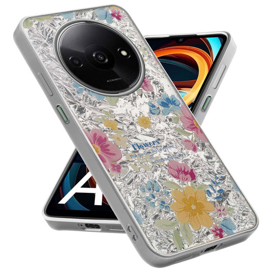 Shiny Foil Design Printed Back Case for Redmi A3 With Soft Edges with Glossy Semi-Hard Back