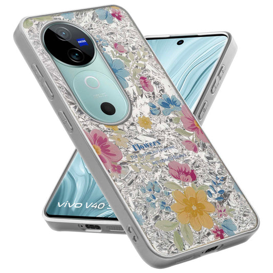 Shiny Foil Design Printed Back Case for Vivo V40 5G With Soft Edges with Glossy Semi-Hard Back