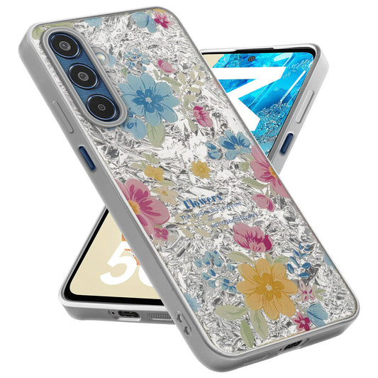 Shiny Foil Design Printed Back Case for Samsung M35 5G With Soft Edges with Glossy Semi-Hard Back
