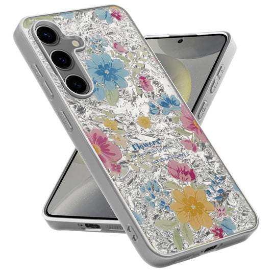 Shiny Foil Design Printed Back Case for Samsung S24 5G With Soft Edges with Glossy Semi-Hard Back