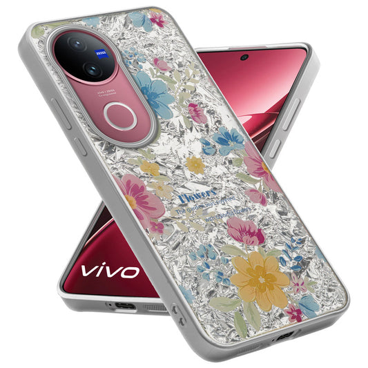 Shiny Foil Design Printed Back Case for Vivo V50 5G With Soft Edges with Glossy Semi-Hard Back