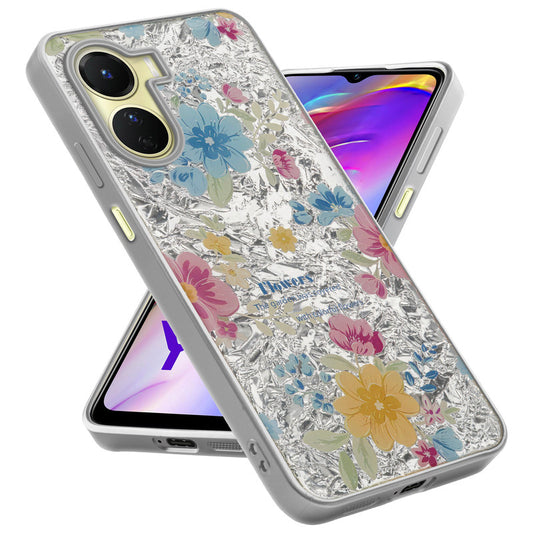 Shiny Foil Design Printed Back Case for Vivo Y16 With Soft Edges with Glossy Semi-Hard Back