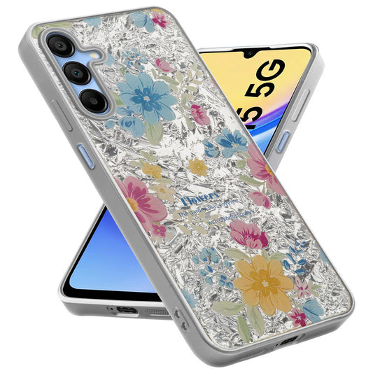 Shiny Foil Design Printed Back Case for Samsung A15 5G With Soft Edges with Glossy Semi-Hard Back