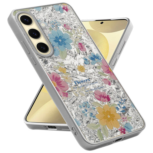 Shiny Foil Design Printed Back Case for Samsung S25 5G With Soft Edges with Glossy Semi-Hard Back