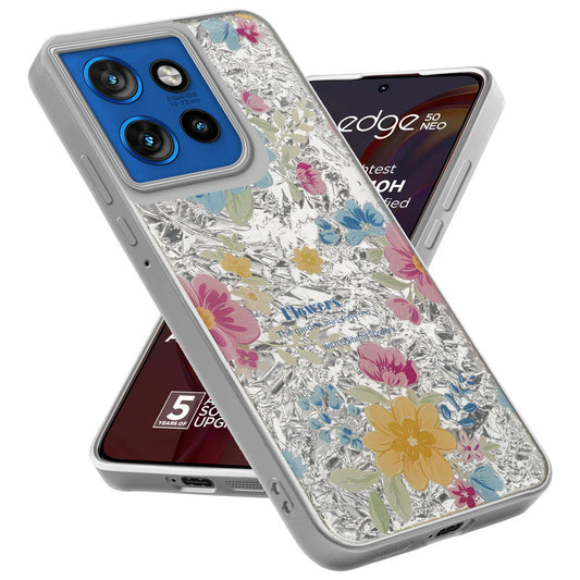 Shiny Foil Design Printed Back Case for Motorola Moto Edge 50 Neo 5G With Soft Edges with Glossy Semi-Hard Back