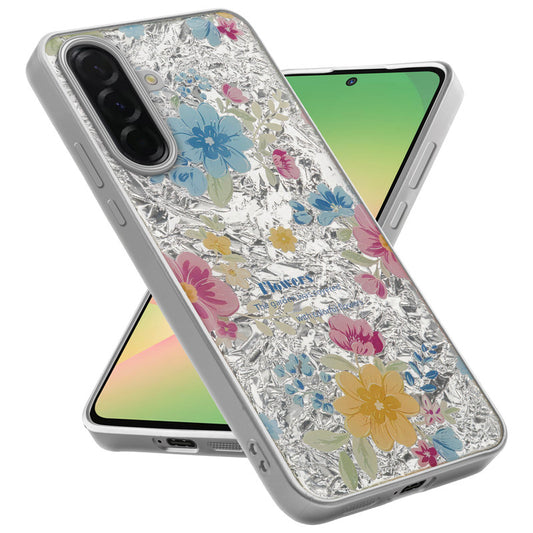 Shiny Foil Design Printed Back Case for Samsung A56 5G With Soft Edges with Glossy Semi-Hard Back