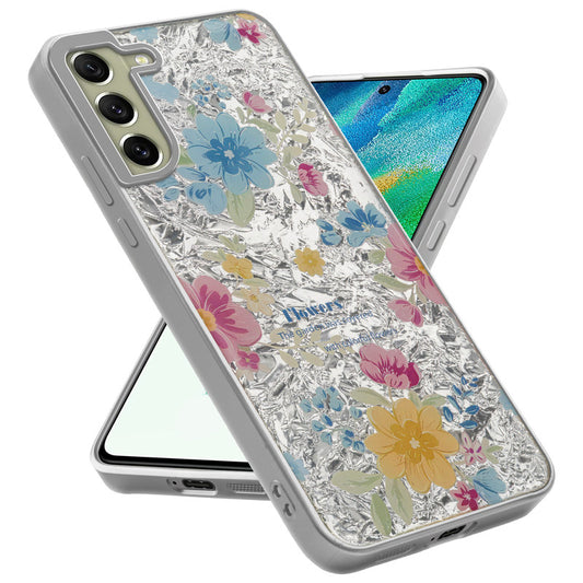 Shiny Foil Design Printed Back Case for Samsung S21 FE 5G With Soft Edges with Glossy Semi-Hard Back