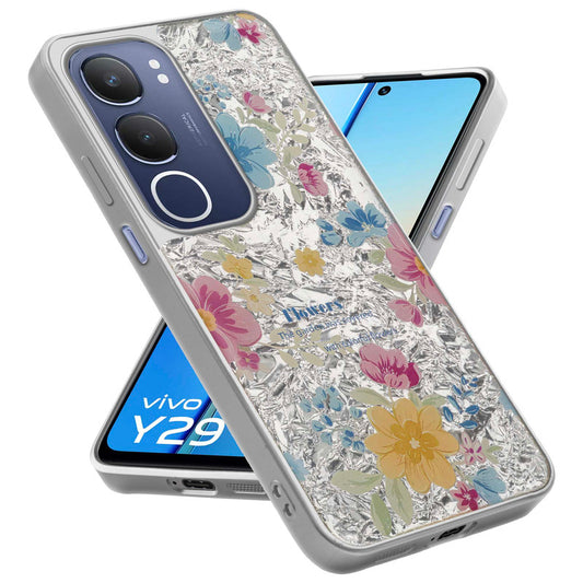 Shiny Foil Design Printed Back Case for Vivo Y29 5G With Soft Edges with Glossy Semi-Hard Back