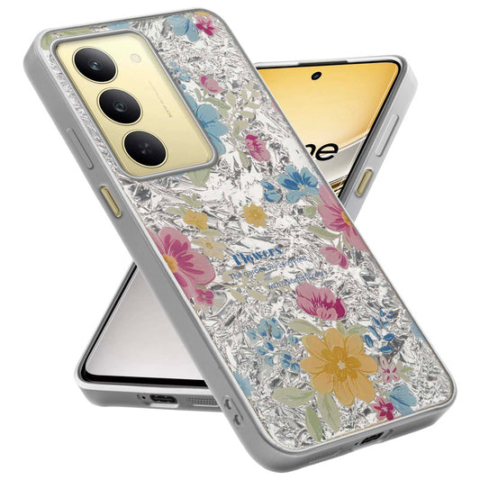 Shiny Foil Design Printed Back Case for Realme 14x 5G With Soft Edges with Glossy Semi-Hard Back