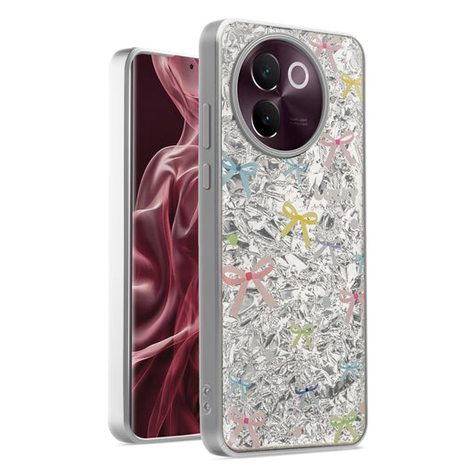 Shiny Foil Design Printed Back Case for Vivo V30e 5G With Soft Edges with Glossy Semi-Hard Back