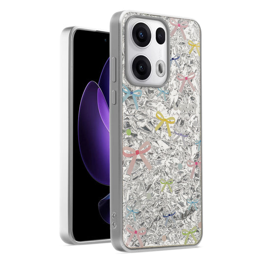 Shiny Foil Design Printed Back Case for Oppo Reno 13 Pro 5G With Soft Edges with Glossy Semi-Hard Back