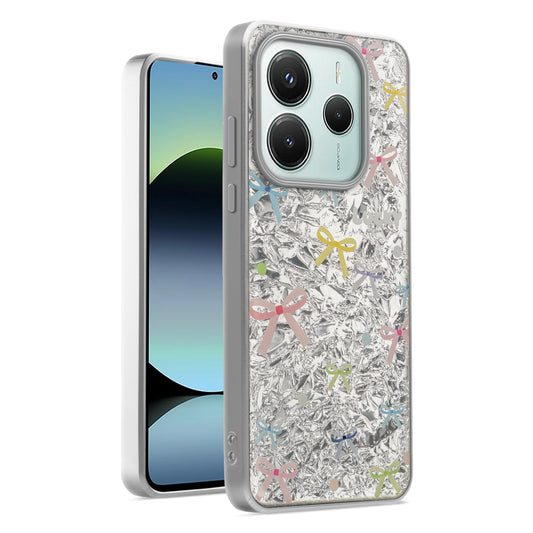 Shiny Foil Design Printed Back Case for Redmi Note 14 SE 5G With Soft Edges with Glossy Semi-Hard Back