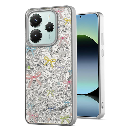 Shiny Foil Design Printed Back Case for Redmi Note 14 SE 5G With Soft Edges with Glossy Semi-Hard Back