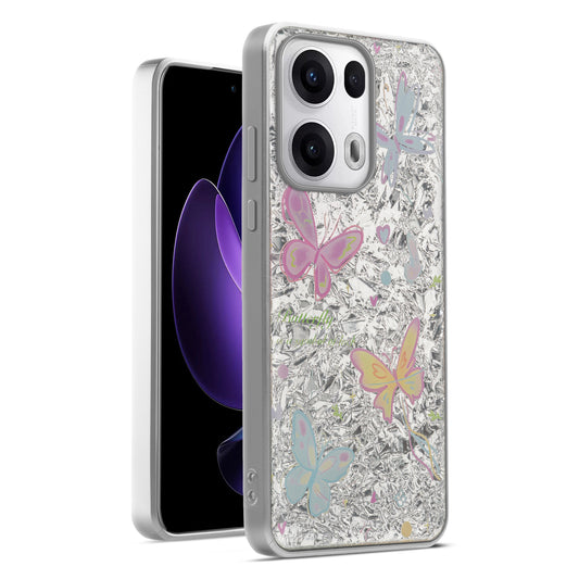 Shiny Foil Design Printed Back Case for Oppo Reno 13 Pro 5G With Soft Edges with Glossy Semi-Hard Back