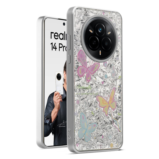 Shiny Foil Design Printed Back Case for Realme 14 Pro 5G With Soft Edges with Glossy Semi-Hard Back