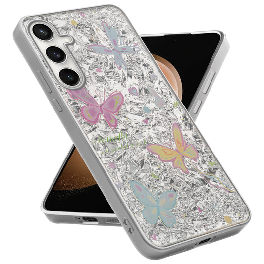 Shiny Foil Design Printed Back Case for Samsung S23 FE 5G With Soft Edges with Glossy Semi-Hard Back