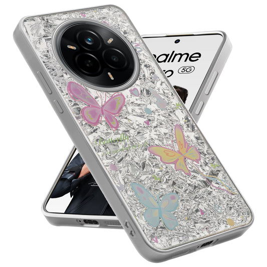 Shiny Foil Design Printed Back Case for Realme 14 Pro 5G With Soft Edges with Glossy Semi-Hard Back
