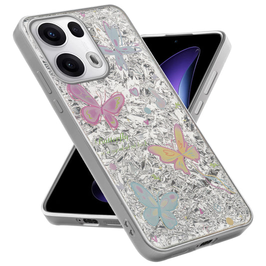 Shiny Foil Design Printed Back Case for Oppo Reno 13 Pro 5G With Soft Edges with Glossy Semi-Hard Back