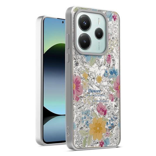 Shiny Foil Design Printed Back Case for Redmi Note 14 SE 5G With Soft Edges with Glossy Semi-Hard Back