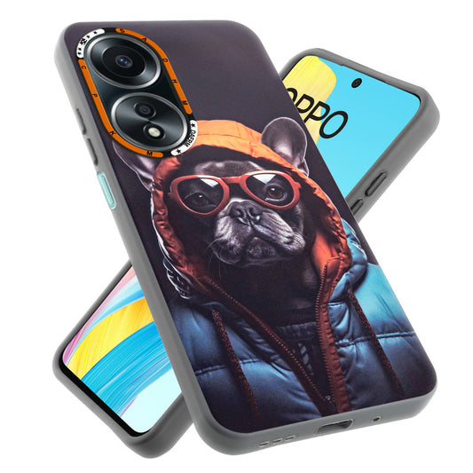 Dark Elegant Wild Creatures Printed Back Cases For Oppo A58 4G